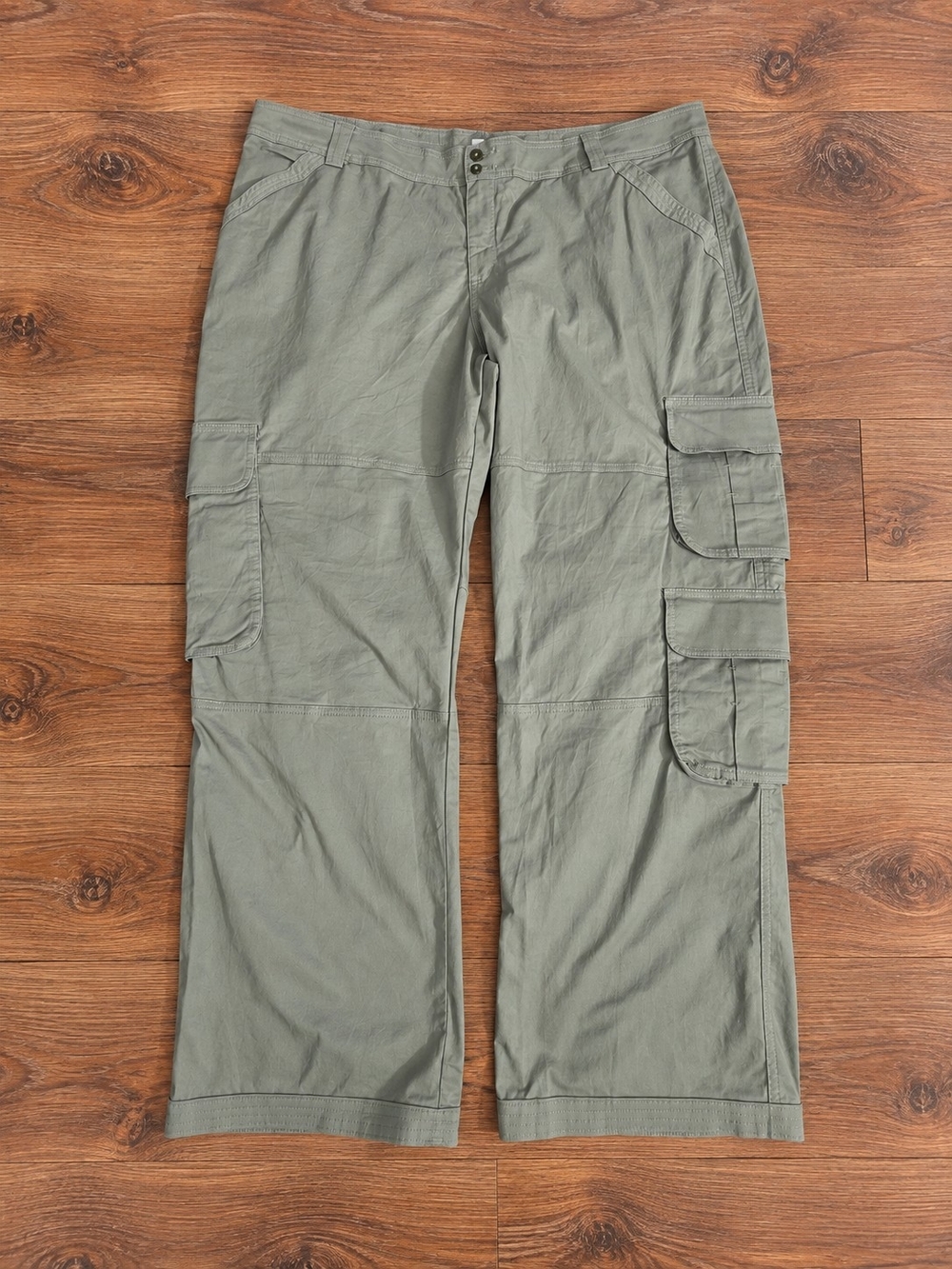 Abercrombie & Fitch Curve Love High Rise Relaxed Cargo Pants Olive Green Sz 20